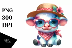 Cute Baby Cow Sun es | Clipart Product Image 1