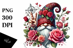 Detailed Gnome with Victory Sign PNG Product Image 1