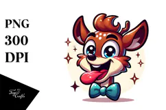 Sparkling Deer with Bow Tie PNG Product Image 1