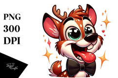 Sparkling Deer with Bow Tie PNG Product Image 1
