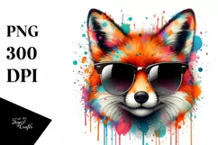 Quirky Colorful Watercolor Fox | Clipart Product Image 3