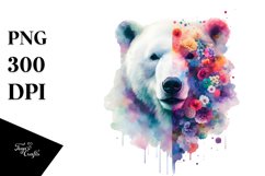 Polar Bear Abstract Watercolor | Sublimation | Clipart Product Image 1