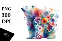 Polar Bear Abstract Watercolor | Sublimation | Clipart Product Image 1