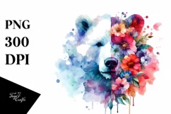 Polar Bear Abstract Watercolor | Sublimation | Clipart Product Image 3