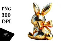 Colorful Bunny Sitting PNG Product Image 1