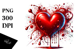 Paintbrush Style Heart, Transparent PNG Product Image 1