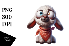 Goofy Cartoon Lamb Bandana PNG Product Image 1