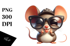 Funny Mouse with Sunglasses, Transparent PNG Product Image 1