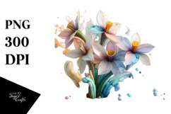 Colorful Glossy Narcissus PNG Product Image 1