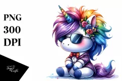 Cute Dressed Unicorn Clipart, High-Resolution PNG Product Image 3