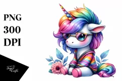Cute Dressed Unicorn Clipart, High-Resolution PNG Product Image 3