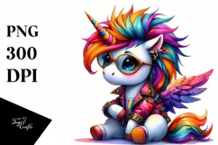 Cute Dressed Unicorn Clipart, High-Resolution PNG Product Image 3