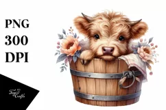 Cute Baby Highland Cow PNG Product Image 3
