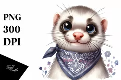 Funny Ferret Dove with Bandana | Clipart Product Image 3