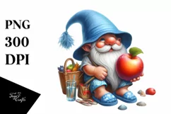 Sitting Gnome with Apple | Beach Wear Clipart Product Image 3