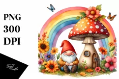 Gnome House Mushroom Autumn | Sublimation | Clipart Product Image 1