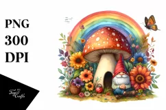 Gnome House Mushroom Autumn | Sublimation | Clipart Product Image 1