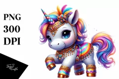 Colorful Baby Unicorn in Zydeco Dancer Attire Product Image 1