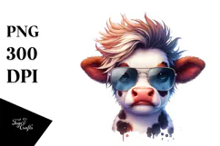 Funny Baby Cow Disgusted PNG Product Image 1