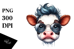 Funny Baby Cow Disgusted PNG Product Image 1