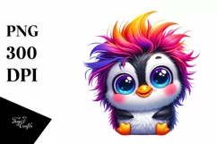 Colorful Crazy Baby Penguin | Clipart Product Image 1