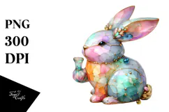 Colorful Bunny with , Transparent PNG Product Image 1