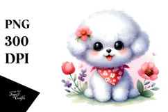 Happy Bichon Frise, Transparent PNG Product Image 1