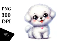 Happy Bichon Frise, Transparent PNG Product Image 1