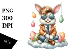 Quirky Bunny with Sunglasses PNG Product Image 1