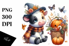 Simple Vibrant Baby Cow | Sublimation | Clipart Product Image 1