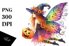 Vibrant Fairy Dressed for Halloween | Sublimation | Clipart Product Image 3