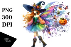 Vibrant Fairy Dressed for Halloween | Sublimation | Clipart Product Image 3