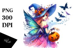 Vibrant Fairy Dressed for Halloween | Sublimation | Clipart Product Image 3