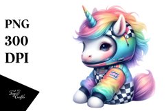 Colorful Baby Unicorn in Racer&#039;s Suit Product Image 3