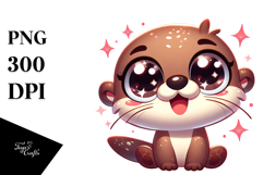 Ridiculously Cute Otter with Playful Expression PNG Product Image 1