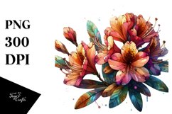Stained Rhododendron Wooden | Sublimation | Clipart Product Image 1