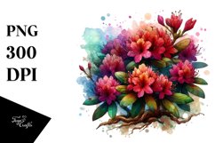 Stained Rhododendron Wooden | Sublimation | Clipart Product Image 3