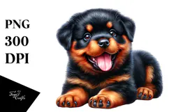 Baby Rottweiler with Big Eyes PNG Product Image 1