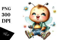 Energetic Baby Bee, Transparent PNG Product Image 1