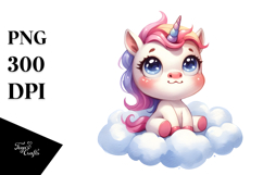 Funny Baby Face Unicorn PNG Product Image 1
