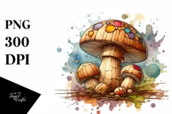 Detailed Wooden Mushroom PNG Product Image 3