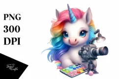 Colorful Baby Unicorn in Studio, PNG Product Image 3