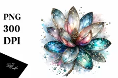 Abstract Shiny Magnolia | Watercolor Clipart Product Image 1