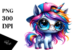 Expressive Floral Unicorn, Transparent PNG Product Image 1