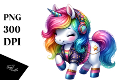 Cute Unicorn Playing PNG Product Image 1