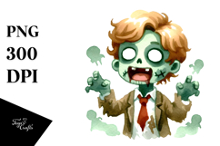 Funny Halloween Zombie Clipart, Transparent PNG Product Image 1