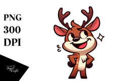 Joyful Deer with Silly Smirk PNG Product Image 1
