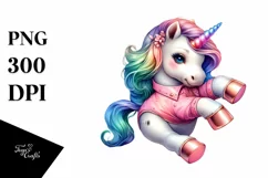 Colorful Baby Unicorn with Dance Floor, Transparent PNG Product Image 1