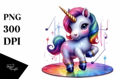 Colorful Baby Unicorn on Dance Floor Product Image 3