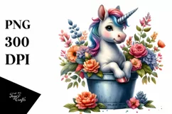Colorful Baby Unicorn in Flower Pot Product Image 3